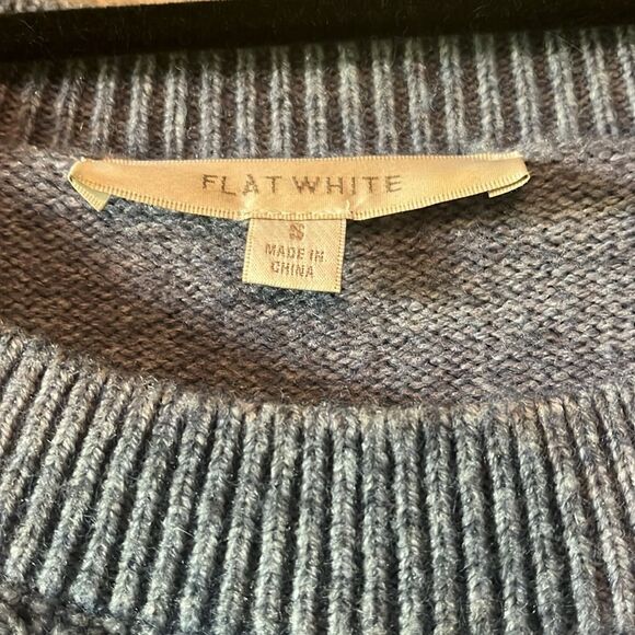 Anthropologie Blue-Gray Scoop Neck Sweater S - Picture 4 of 7